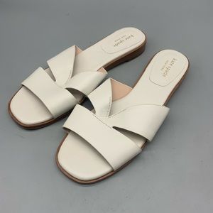 Kate Spade New York Women's White Leather Dock Sandals Size 8
